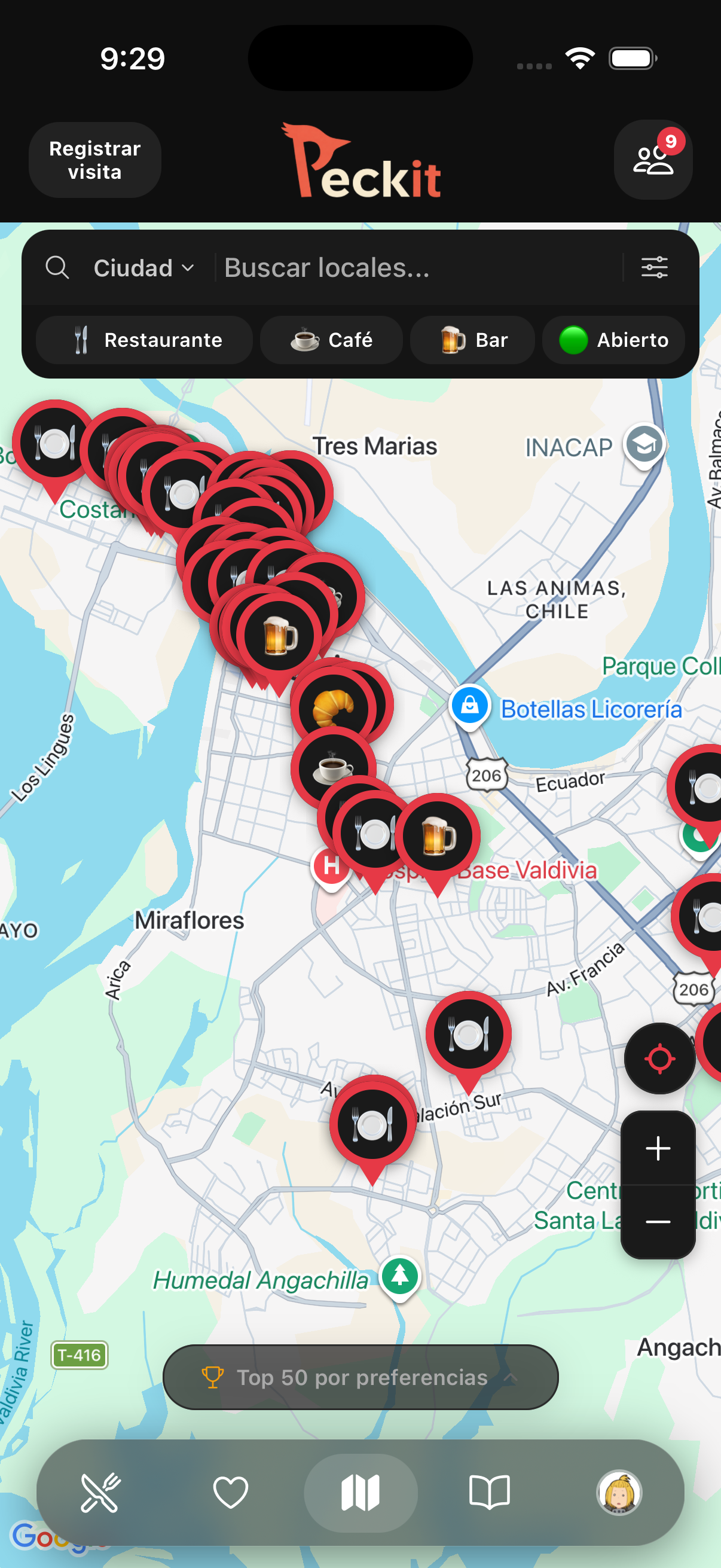 Mapa de locales